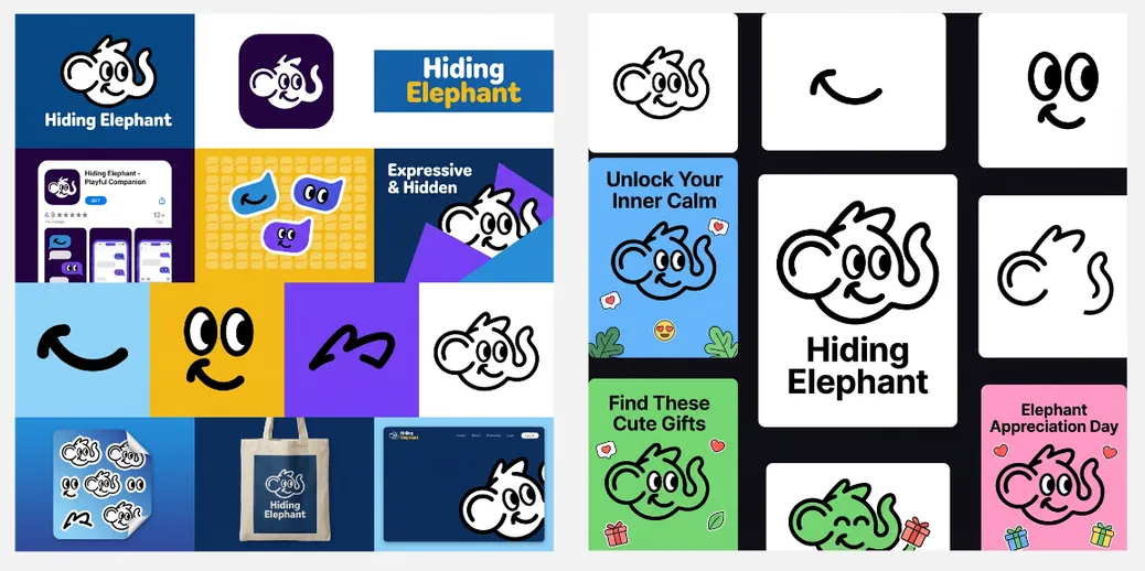 A board of generated brand exploration concepts and moodboard directions